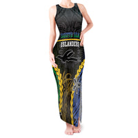 Personalised South Sea Islanders And New Ireland Tank Maxi Dress Kanakas Polynesian Pattern LT05 Women Black - Polynesian Pride