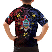 Philippines Guam Family Matching Off The Shoulder Long Sleeve Dress and Hawaiian Shirt Filipino Sun With Guaman Seal LT05 - Polynesian Pride