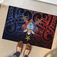 Philippines Guam Rubber Doormat Filipino Sun With Guaman Seal