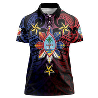 Philippines Guam Women Polo Shirt Filipino Sun With Guaman Seal