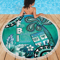 Fiji Born Indian Beach Blanket Palm Paisley With Tapa Pattern