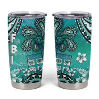 Fiji Born Indian Tumbler Cup Palm Paisley With Tapa Pattern