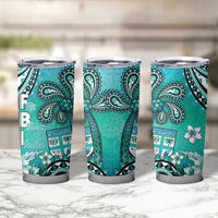 Fiji Born Indian Tumbler Cup Palm Paisley With Tapa Pattern