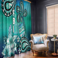 Fiji Born Indian Window Curtain Palm Paisley With Tapa Pattern