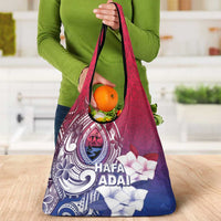 Guam Gadao Grocery Bag Hafa Adai Micronesian Tribal Pattern