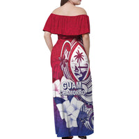 Guam Gadao Off Shoulder Maxi Dress Hafa Adai Micronesian Tribal Pattern