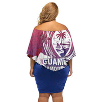 Guam Gadao Off Shoulder Short Dress Hafa Adai Micronesian Tribal Pattern