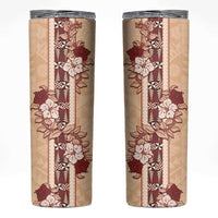 Tonga Language Week Skinny Tumbler Hibiscus Tongan Ngatu Pattern