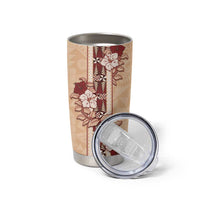 Tonga Language Week Tumbler Cup Hibiscus Tongan Ngatu Pattern