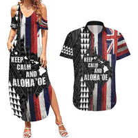 Hawaii 1959 Statehood Day Couples Matching Summer Maxi Dress and Hawaiian Shirt Classic Style