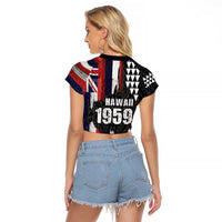 Hawaii 1959 Statehood Day Raglan Cropped T Shirt Classic Style