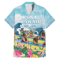 Hawaii Outrigger Canoe Race Family Matching Mermaid Dress and Hawaiian Shirt Polynesian Style Watercolor Style