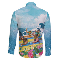 Hawaii Outrigger Canoe Race Family Matching Puletasi and Hawaiian Shirt Polynesian Style Watercolor Style LT05 - Polynesian Pride