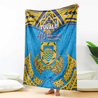 Tuvalu Independence Day Blanket Coat Of Arms With Polynesian Dolphin Tattoo