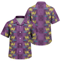 Hawaii Waikiki King Family Matching Long Sleeve Bodycon Dress and Hawaiian Shirt Purple Quilt With Pua Manu LT05 Son's Shirt Purple - Polynesian Pride