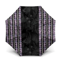 Hawaii Queen Liliuokalani Umbrella Hawaiian Lei Pua Kalaunu LT05 One Size Folded 11.42 inch Opened Diameter 37.4 inch Black - Polynesian Pride