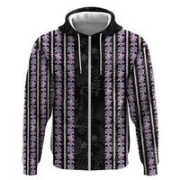 Hawaii Queen Liliuokalani Zip Hoodie Hawaiian Lei Pua Kalaunu LT05 Zip Hoodie Black - Polynesian Pride
