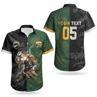 Custom South Africa And New Zealand Couples Matching Off The Shoulder Long Sleeve Dress and Hawaiian Shirt Springboks And Kiwis Rugby Rivalry