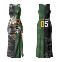 Custom South Africa And New Zealand Couples Matching Tank Maxi Dress and Long Sleeve Button Shirt Springboks And Kiwis Rugby Rivalry
