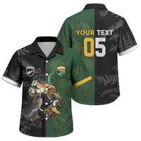 Custom South Africa And New Zealand Family Matching Off The Shoulder Long Sleeve Dress and Hawaiian Shirt Springboks And Kiwis Rugby Rivalry