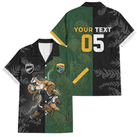 Custom South Africa And New Zealand Family Matching Puletasi and Hawaiian Shirt Springboks And Kiwis Rugby Rivalry