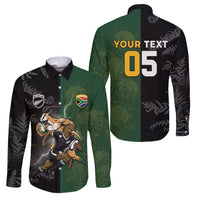 Custom South Africa And New Zealand Family Matching Puletasi and Hawaiian Shirt Springboks And Kiwis Rugby Rivalry