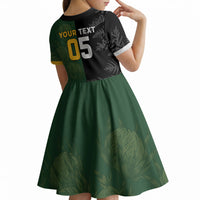 Custom South Africa And New Zealand Kid Short Sleeve Dress Springboks And Kiwis Rugby Rivalry
