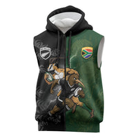 Custom South Africa And New Zealand Sleeveless Zip Hoodie Springboks And Kiwis Rugby Rivalry