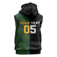 Custom South Africa And New Zealand Sleeveless Zip Hoodie Springboks And Kiwis Rugby Rivalry