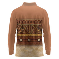 Polynesian Princess Inspired Cosplay Costume Long Sleeve Polo Shirt Traditional Tapa Pattern
