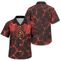 Lava Monster Costume Family Matching Puletasi and Hawaiian Shirt Fiery Lava Spiral