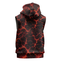 Lava Monster Costume Sleeveless Zip Hoodie Fiery Lava Spiral