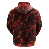 Lava Monster Costume Zip Hoodie Fiery Lava Spiral