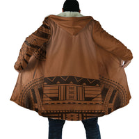 Polynesian Chief Inspired Costume Cloak Tribal Pattern With Tooth Necklace