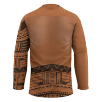 Polynesian Chief Inspired Costume Hockey Jersey Tribal Pattern With Tooth Necklace