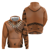 Polynesian Chief Inspired Costume Hoodie Tribal Pattern With Tooth Necklace
