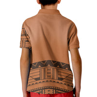 Polynesian Chief Inspired Costume Kid Polo Shirt Tribal Pattern With Tooth Necklace