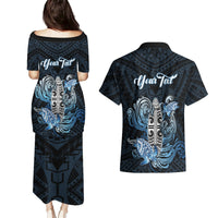 Personalised Polynesia Go Surfing Couples Matching Puletasi Dress and Hawaiian Shirt The Pacific Wave Of Water LT05 - Polynesian Pride