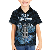 Personalised Polynesia Go Surfing Kid Hawaiian Shirt The Pacific Wave Of Water LT05 Kid Blue - Polynesian Pride
