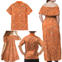 Personalised Lapita Culture Family Matching Off Shoulder Maxi Dress and Hawaiian Shirt Iconic Double Face Pattern LT05 - Polynesian Pride