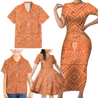 Personalised Lapita Culture Family Matching Short Sleeve Bodycon Dress and Hawaiian Shirt Iconic Double Face Pattern LT05 - Polynesian Pride