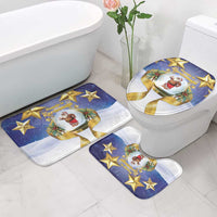 Samoa Christmas Bathroom Set Snow Globe With Samoan Santa - Polynesian Pride