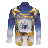 Samoa Christmas Family Matching Off The Shoulder Long Sleeve Dress and Hawaiian Shirt Snow Globe With Samoan Santa - Polynesian Pride