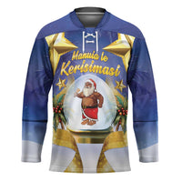 Samoa Christmas Hockey Jersey Snow Globe With Samoan Santa - Polynesian Pride