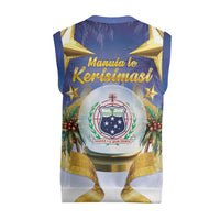 Samoa Christmas Knitted V-Neck Vest Snow Globe With Samoan Santa - Polynesian Pride
