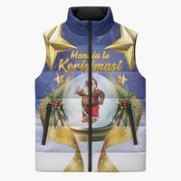 Samoa Christmas Sleeveless Puffer Jacket Snow Globe With Samoan Santa - Polynesian Pride