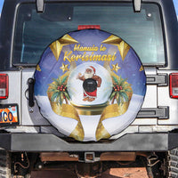 Samoa Christmas Spare Tire Cover Snow Globe With Samoan Santa - Polynesian Pride
