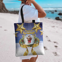Samoa Christmas Tote Bag Snow Globe With Samoan Santa - Polynesian Pride