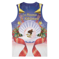 American Samoa Christmas Basketball Jersey Seashell Santa Beach Vibes - Polynesian Pride