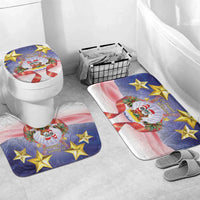American Samoa Christmas Bathroom Set Seashell Santa Beach Vibes - Polynesian Pride